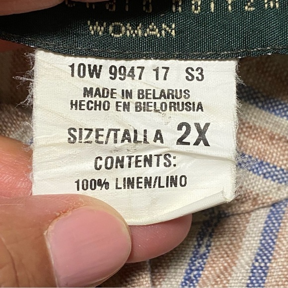 Harve Benard 100% linen Button up Top Plus Size 2x - Picture 4 of 9